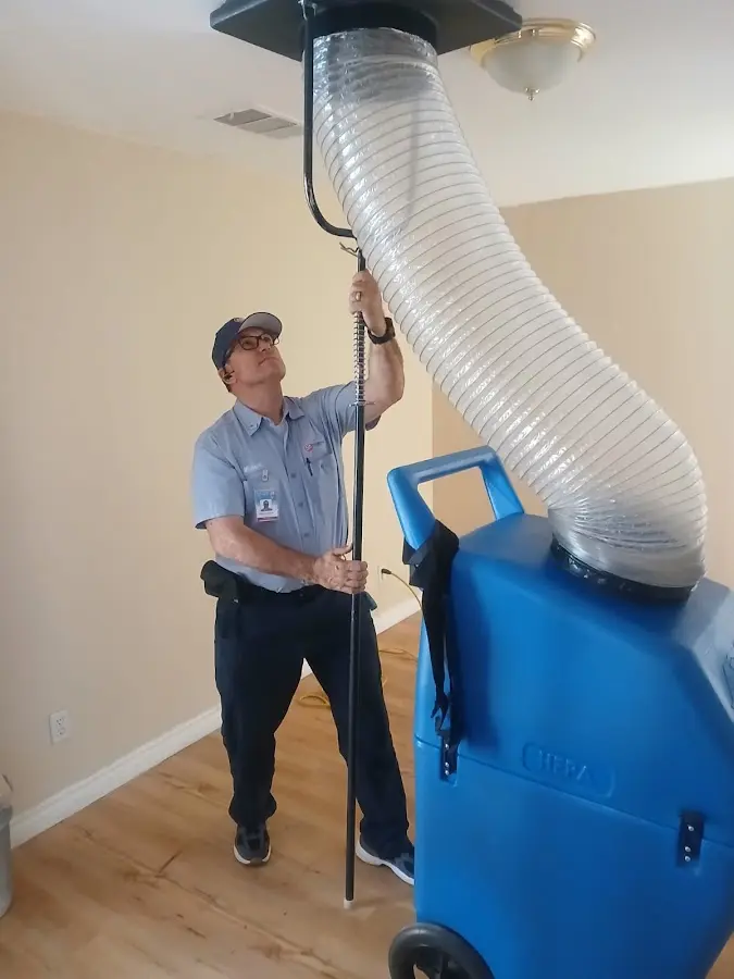 HVAC Installation technician using HEPA equipment in Miramar Beach